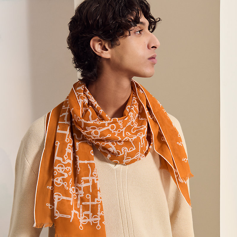 ストール 《コレクシオン・エケストル》 - オレンジ | Hermès